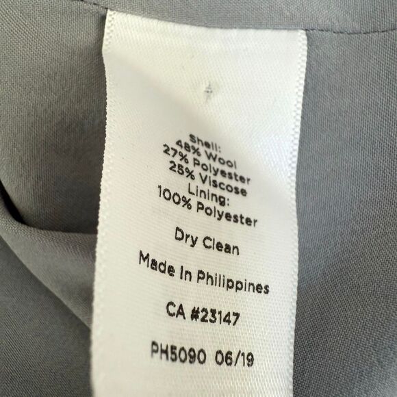 Talbots Light Gray Speckled Herringbone Wool Blend Skirt Scallop Side Sz 8 - Picture 3 of 9